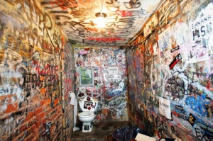 The CBGB bathroom/ toilet, moderately better than most festival toilet facilities